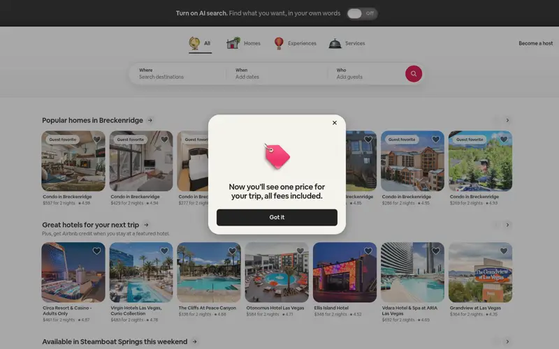 Airbnb website screenshot
