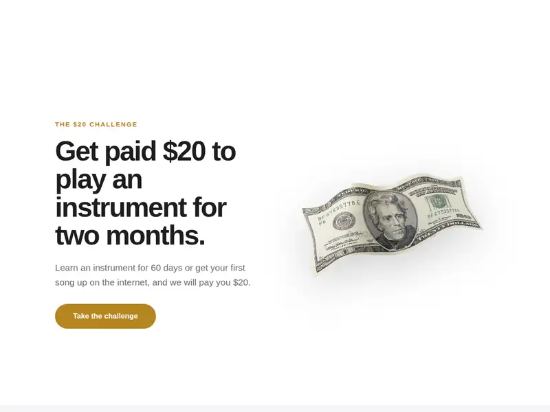 Challenge section from the Website in a Box template