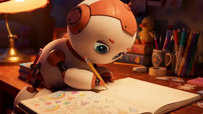 Doodle, the little robot at the heart of our story